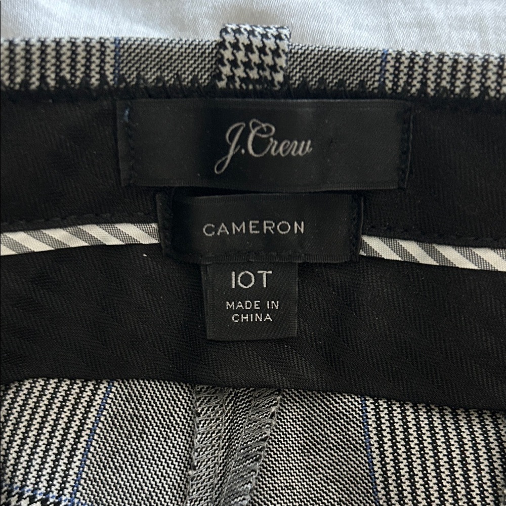 J. Crew Cameron Black and White Plaid Pants- 10 TALL - Picture 2 of 12